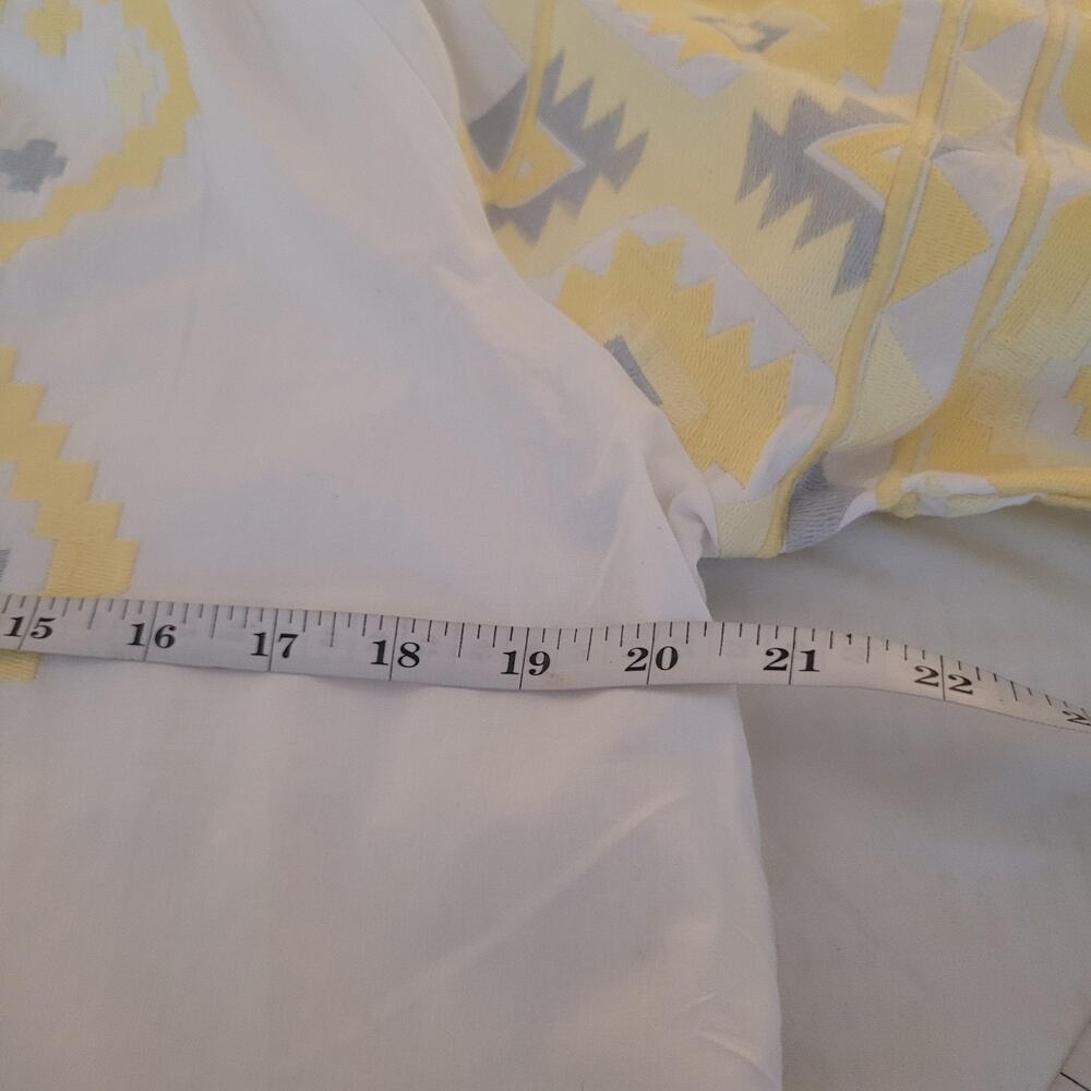 Julia Amory Dress 2XL White Yellow Coatue Caftan Embroidered Boho Maxi Belted - Picture 12 of 15